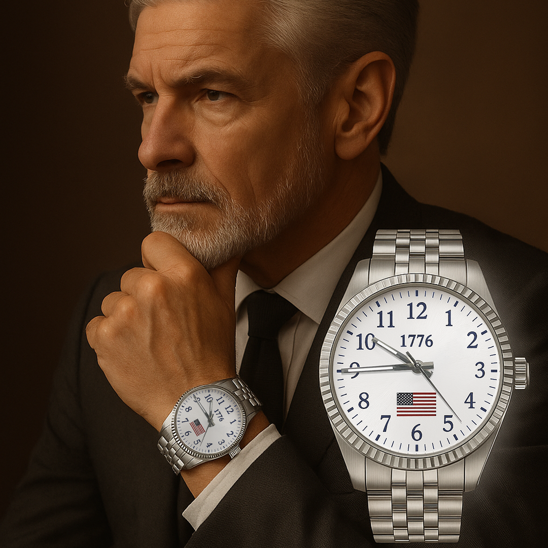 250. Jahrestag Amerikas – Silberne Heritage-Uhr von 1776