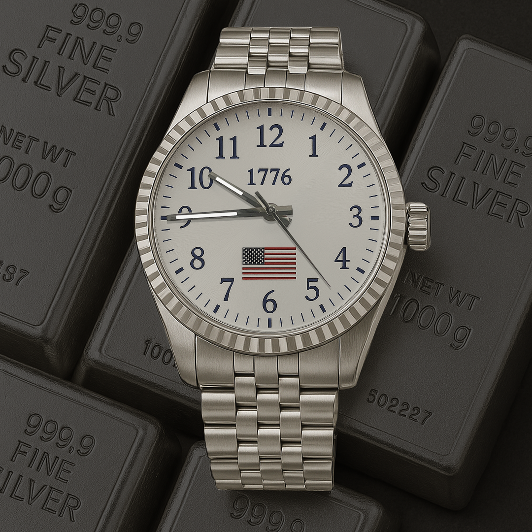 250. Jahrestag Amerikas – Silberne Heritage-Uhr von 1776