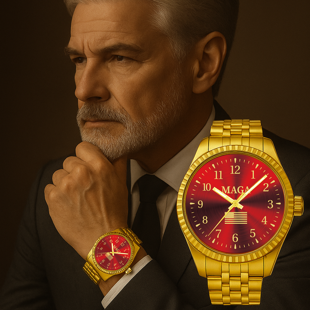 Gold & Rot MAGA Uhr
