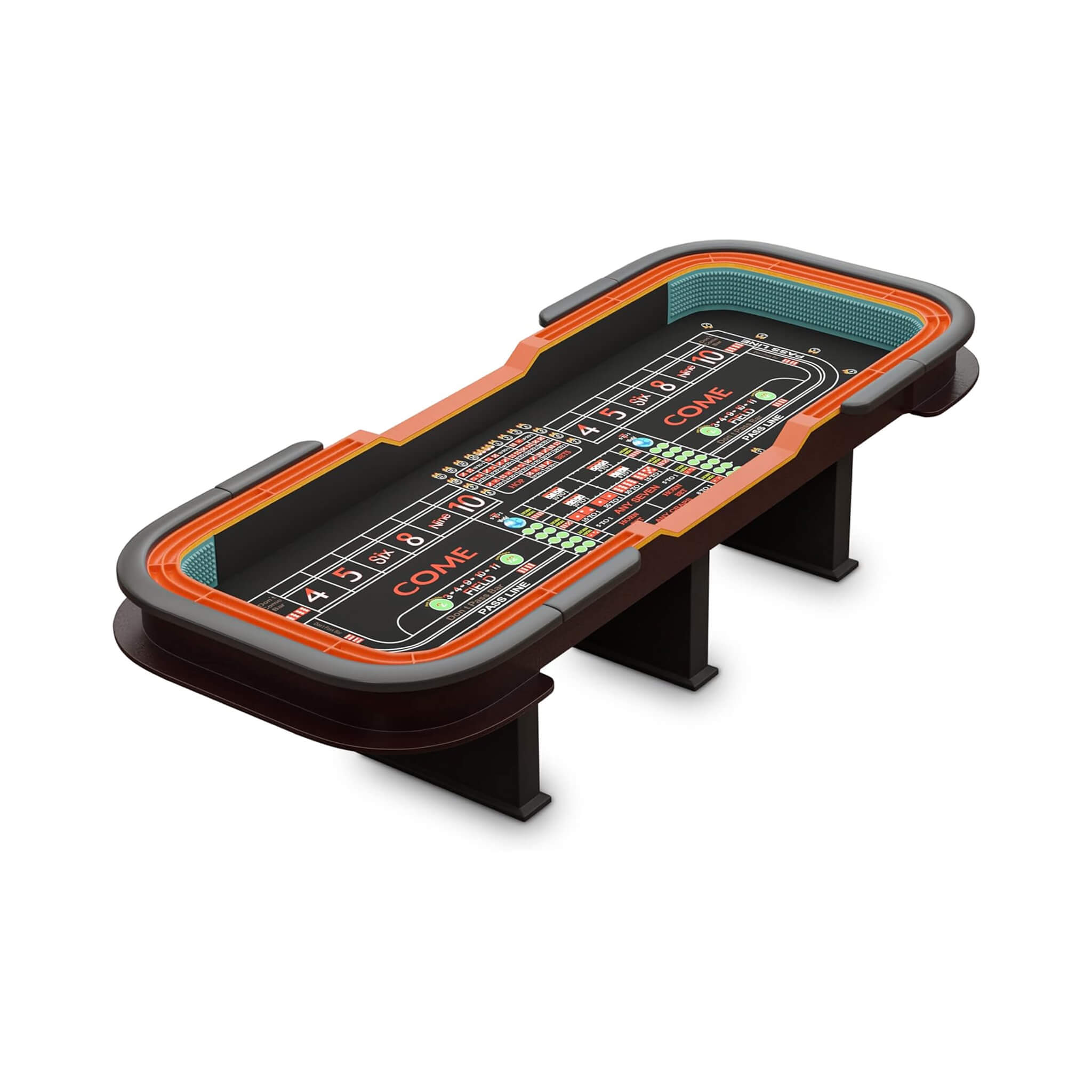12FT Casino Style Craps Table With Full Drink Rail And Cushion Rim Cover (SAK35098)