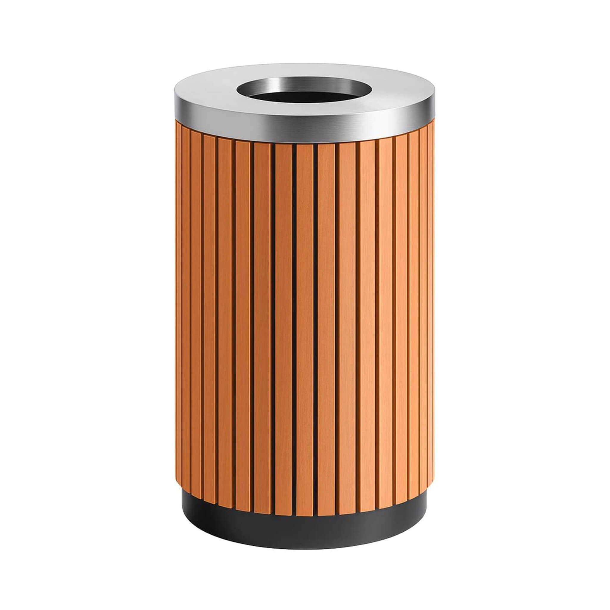 17-Gallon Commercial Round Outdoor Trash Can With Open Lid (SAK18520)