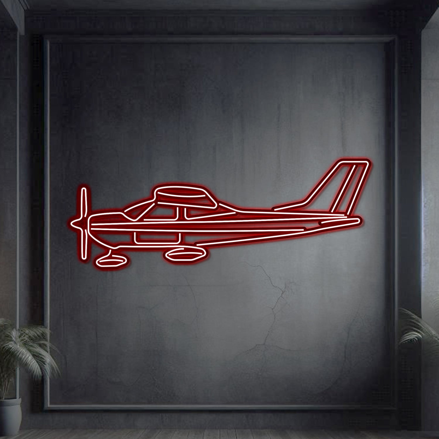 177A Neon-Flugzeug-Wandkunst aus Metall – NCN0001