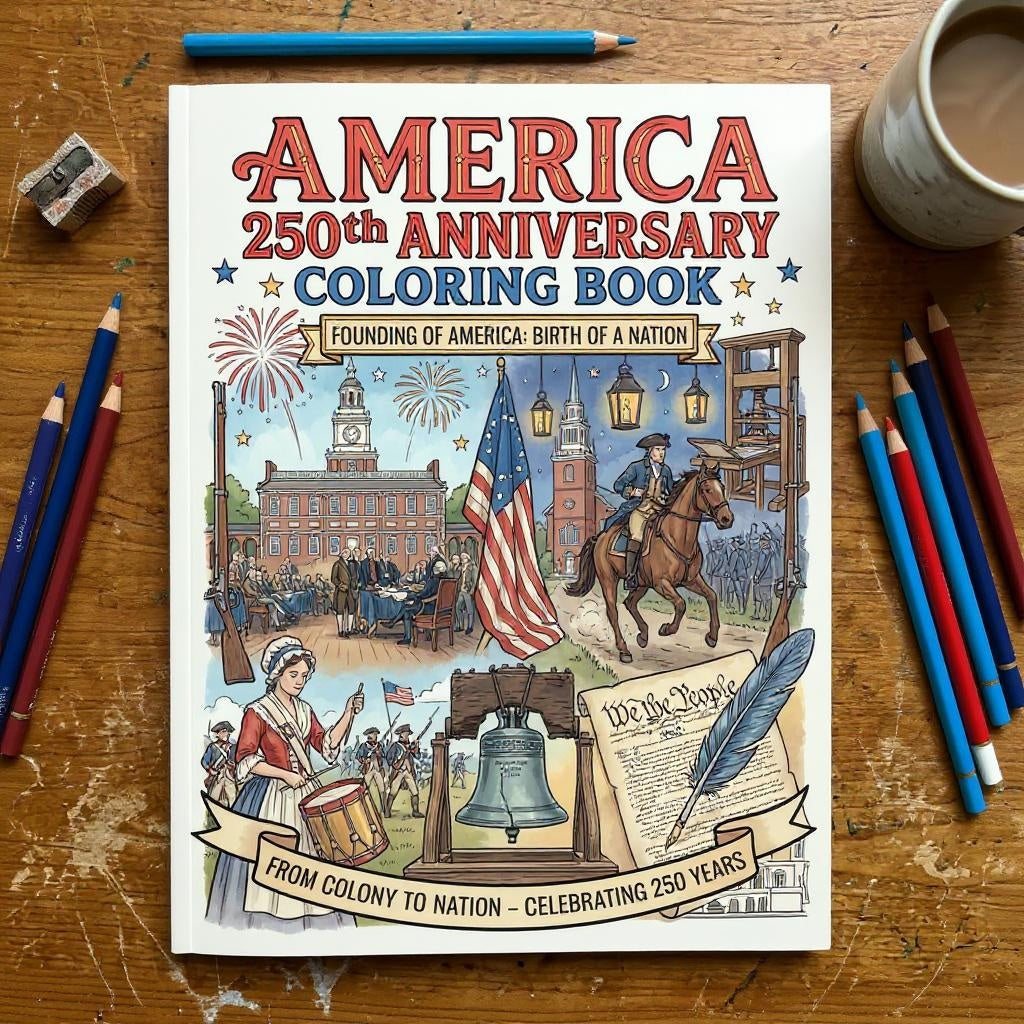 Amerika 250. Jubiläums-Malbuch – Gründung Amerikas: Geburt einer Nation