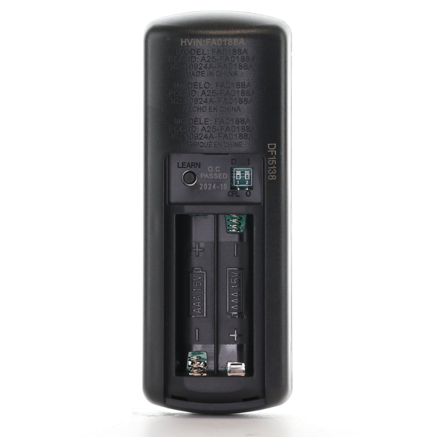 Harbor Breeze FA0188A Ceiling fan Remote Control for Boltz III, Mac III, Reverdy, and Crestwell Fans - A25-FA0188A