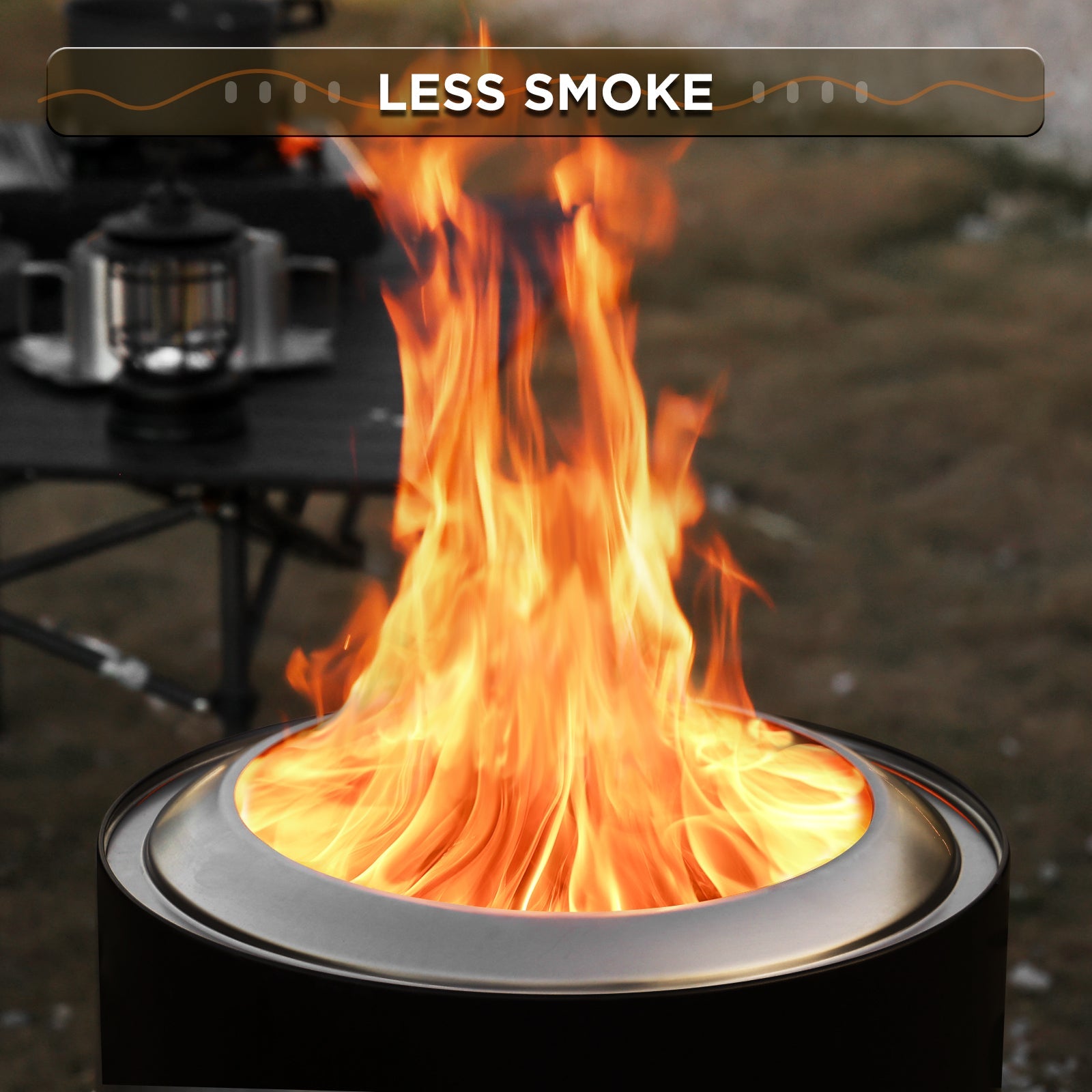 Pluto R19-PG Smokeless Outdoor Fire Pit - Painted Black