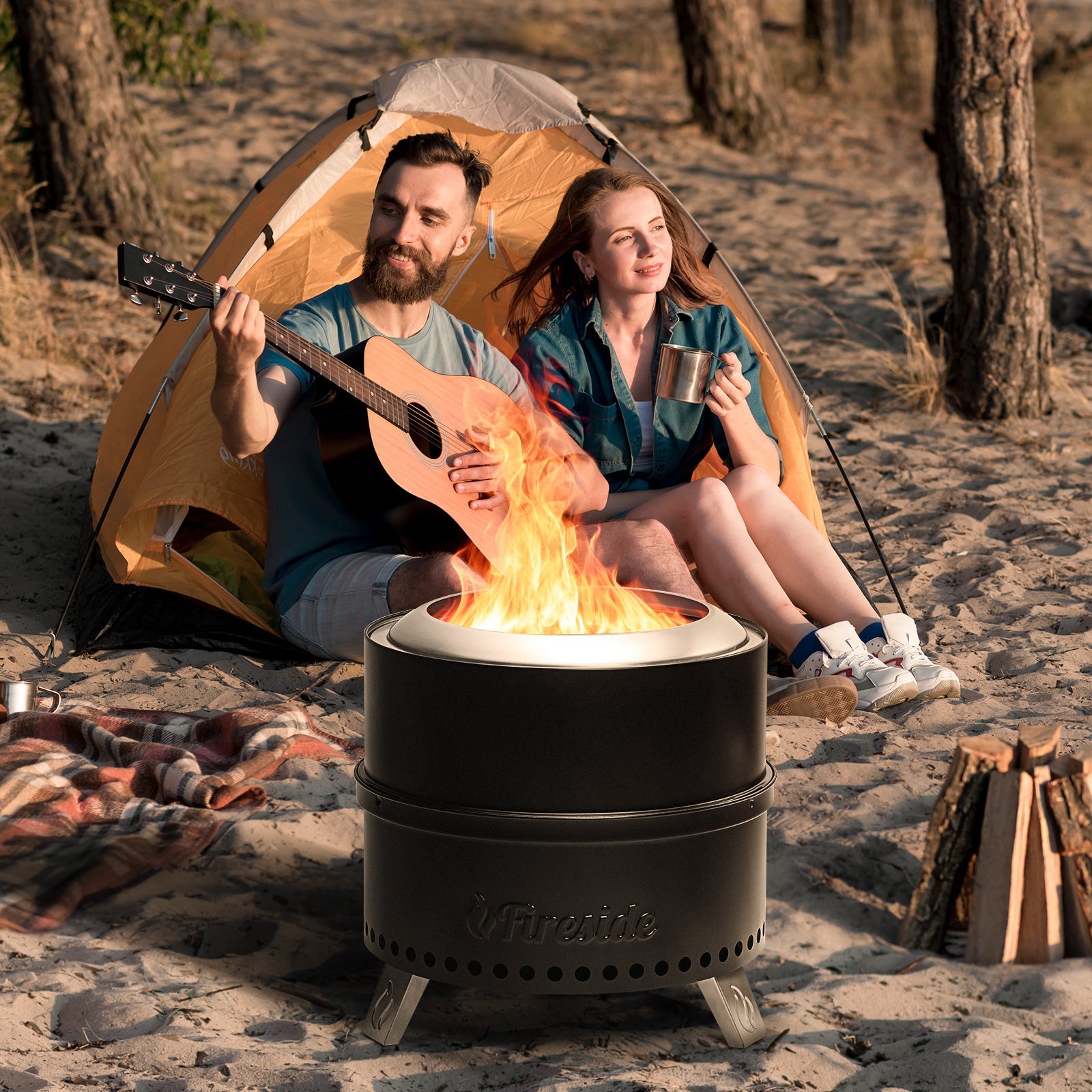 Pluto R19-PG Smokeless Outdoor Fire Pit - Painted Black