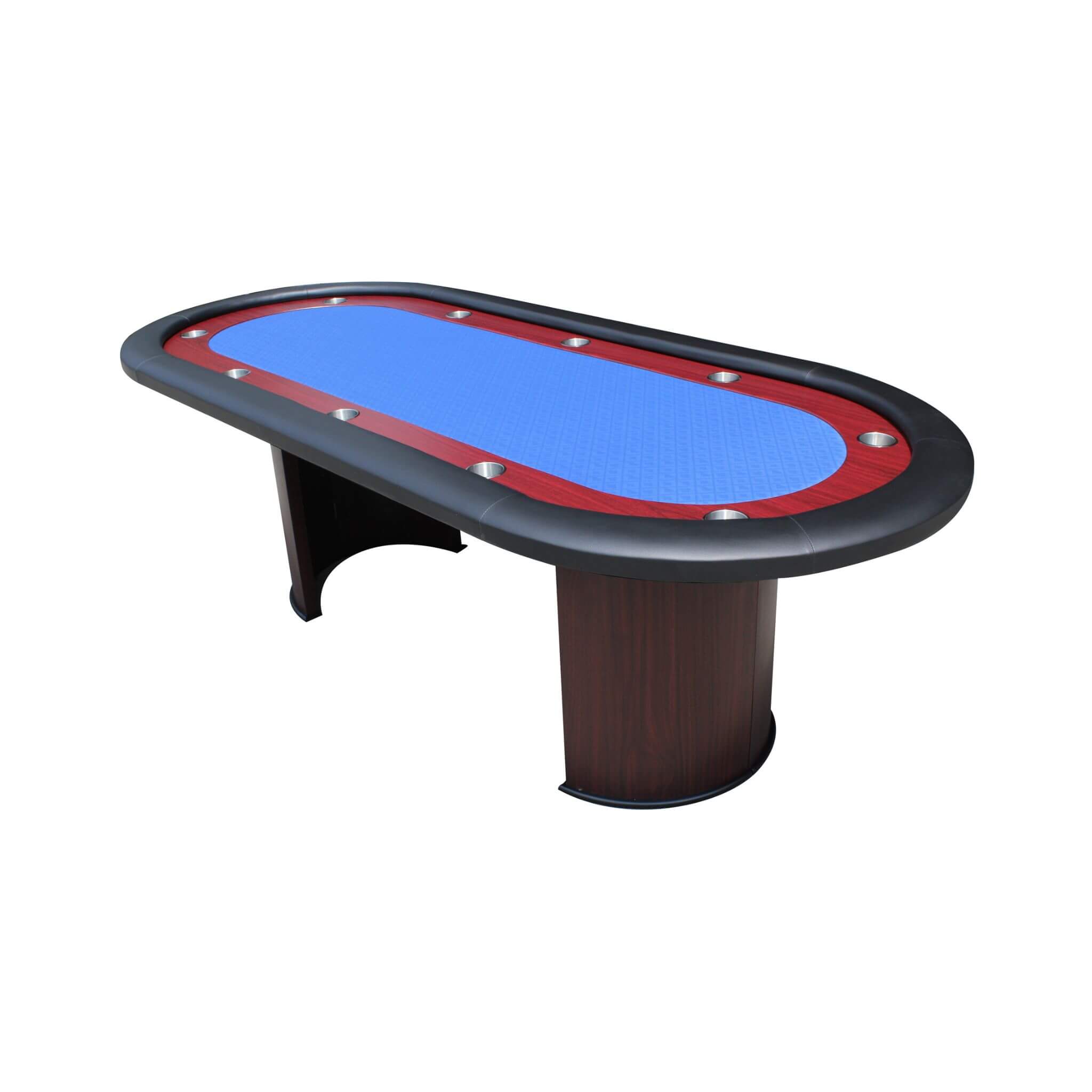 Premium 96-Inch Poker Table With Speed Cloth And Wooden Texture Racetrack For 10 Players (SAK75023)