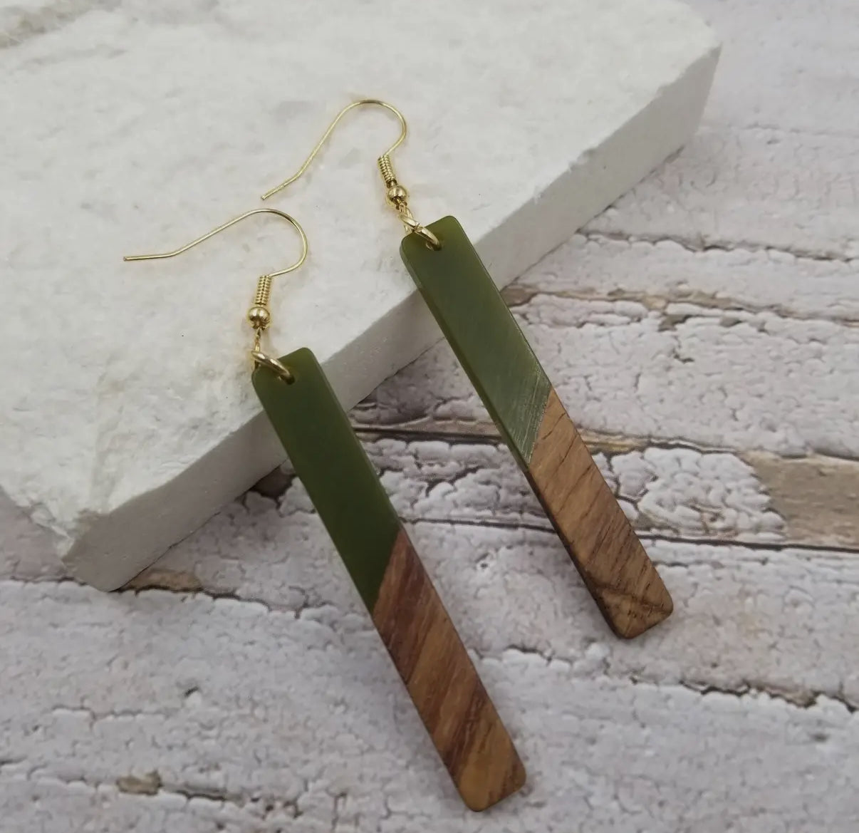 Resin Wood Earrings