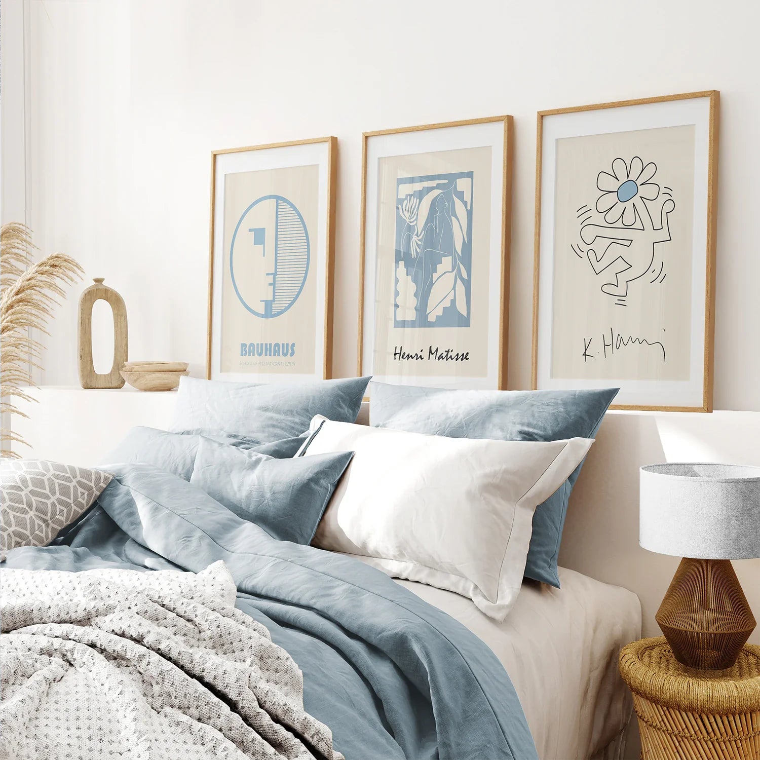 3er Set Bauhaus & Matisse Drucke. Tanzende Blume, Abstrakt