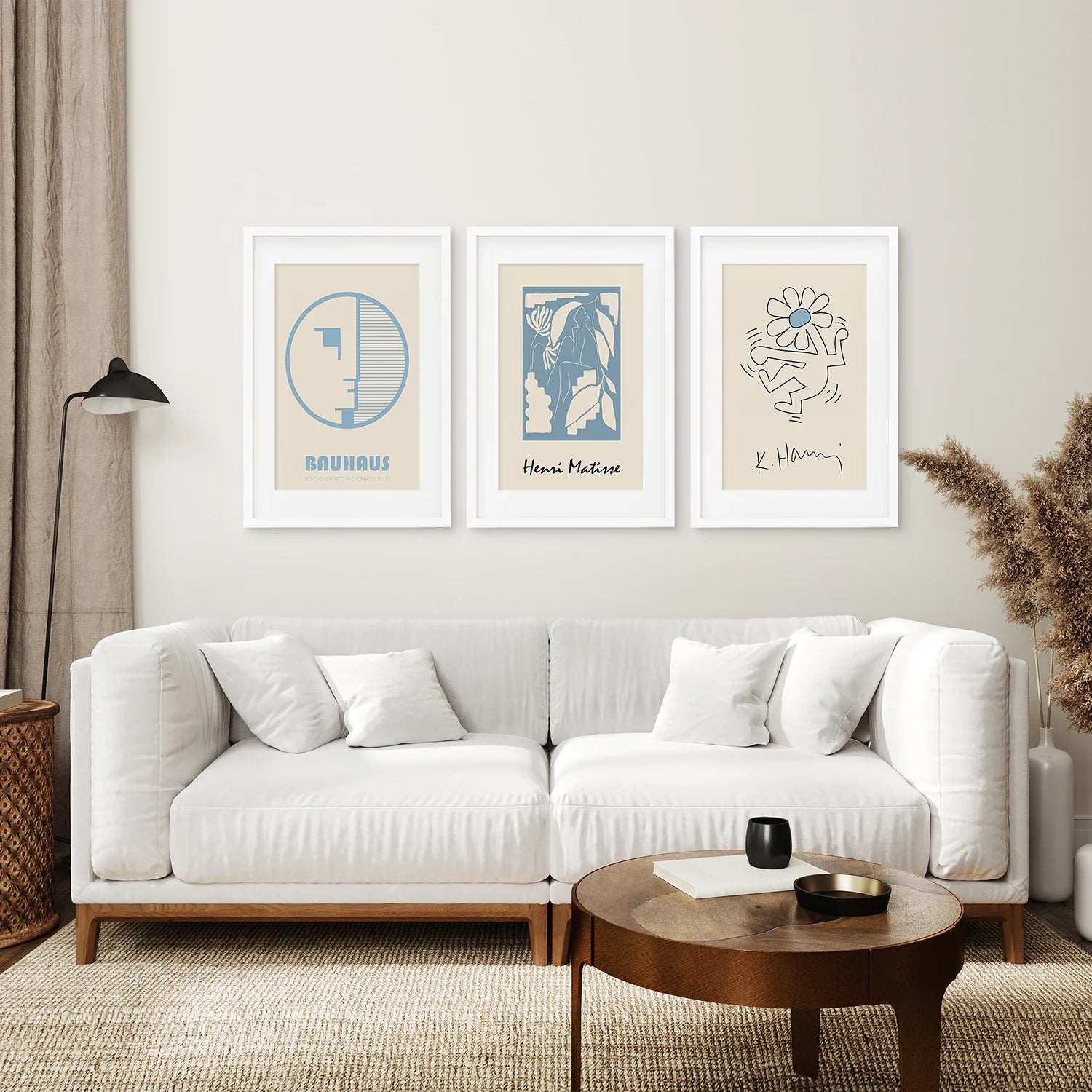 3er Set Bauhaus & Matisse Drucke. Tanzende Blume, Abstrakt