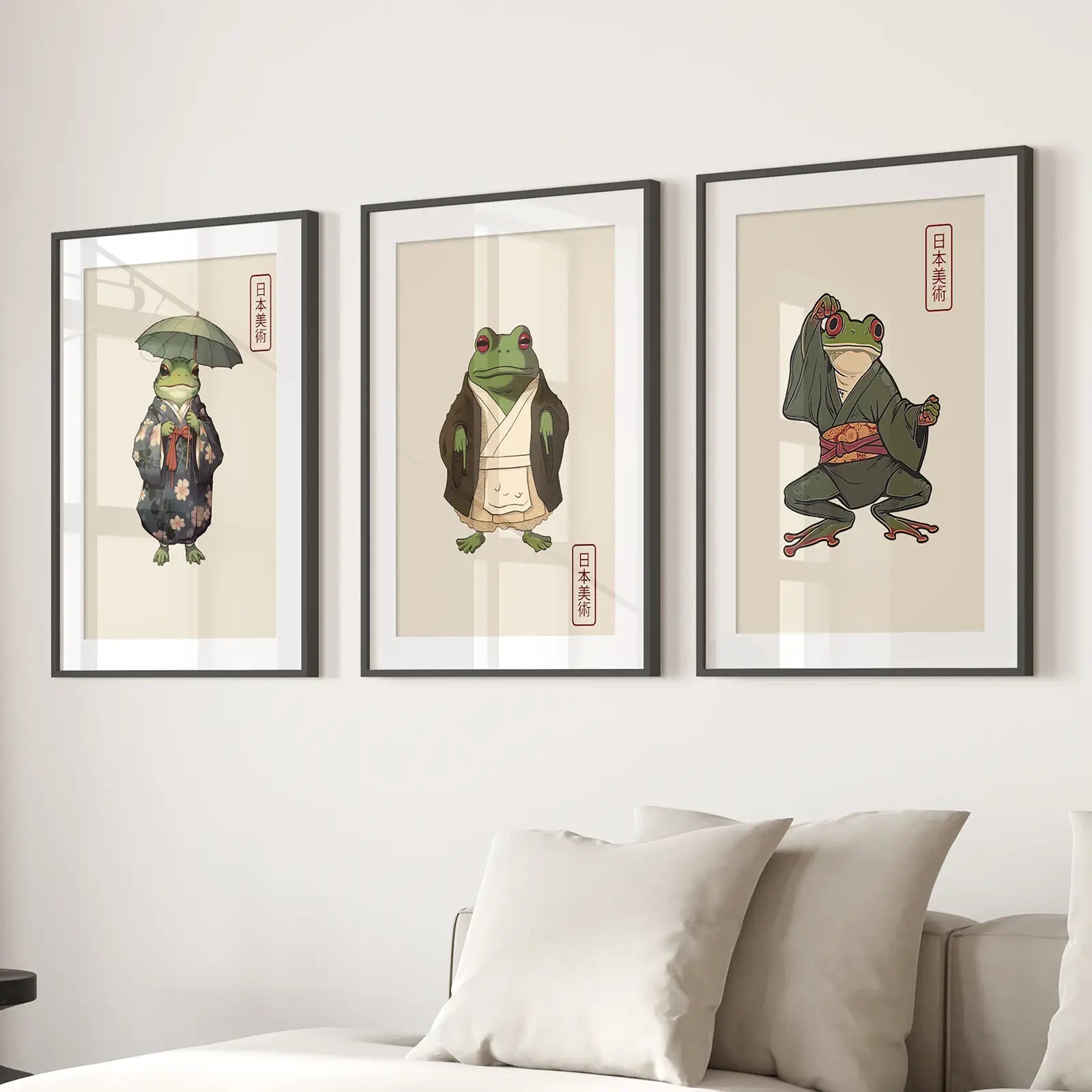 Matsumoto Hoji Frosch Wandkunstdrucke Dekoration Set
