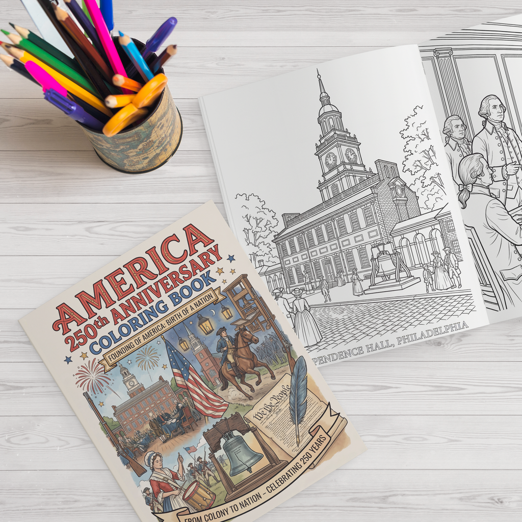 Amerika 250. Jubiläums-Malbuch – Gründung Amerikas: Geburt einer Nation