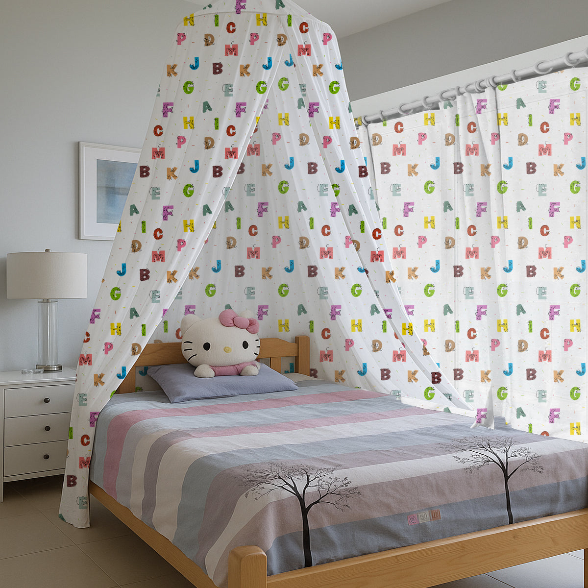 Animal-Alphabet Printed Canopy