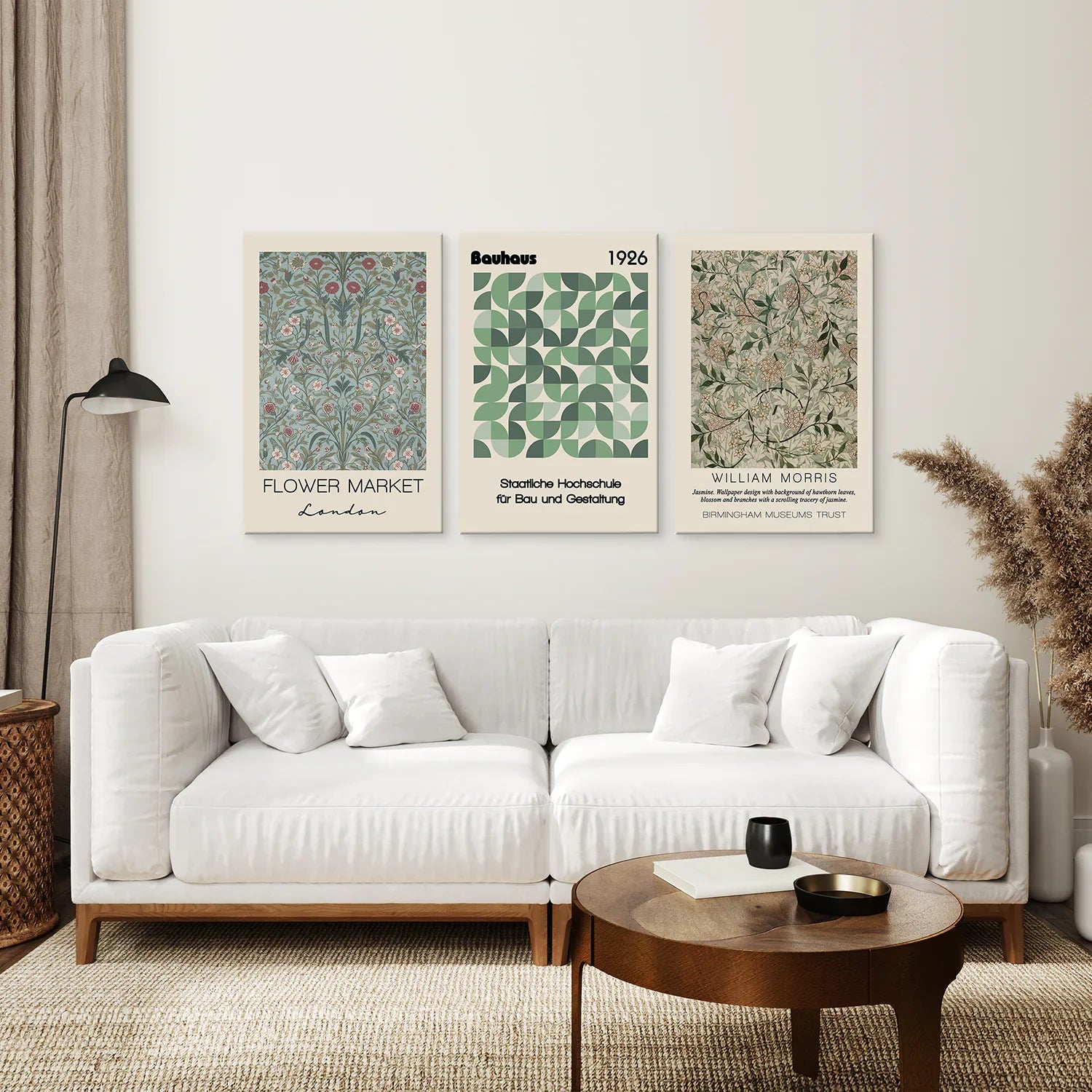 Botanische neutrale Wandbilder Wohnzimmer-Poster-Set