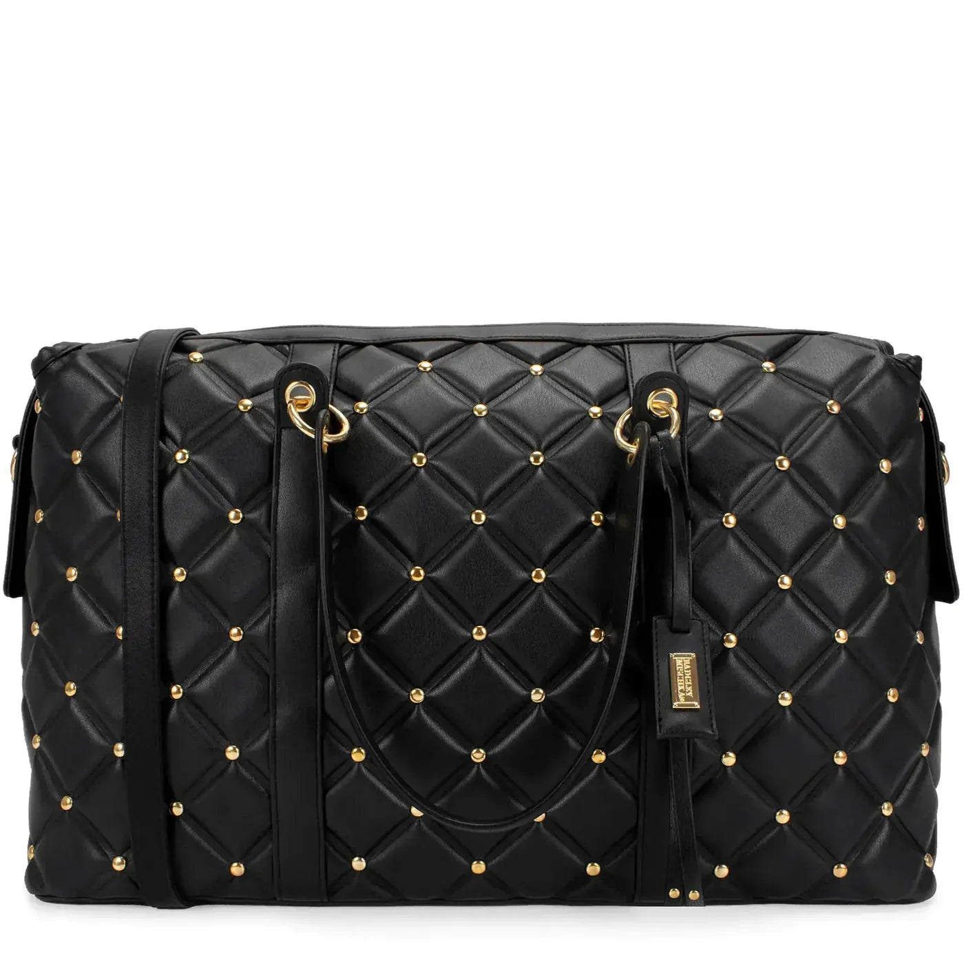 Diamantgesteppte vegane Leder-Weekender-Tasche