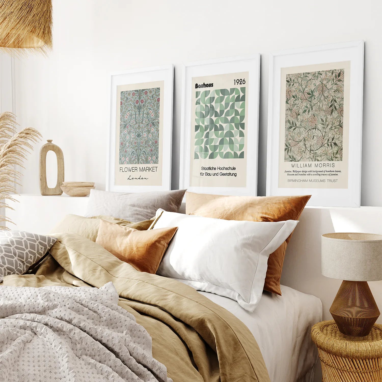 Botanische neutrale Wandbilder Wohnzimmer-Poster-Set