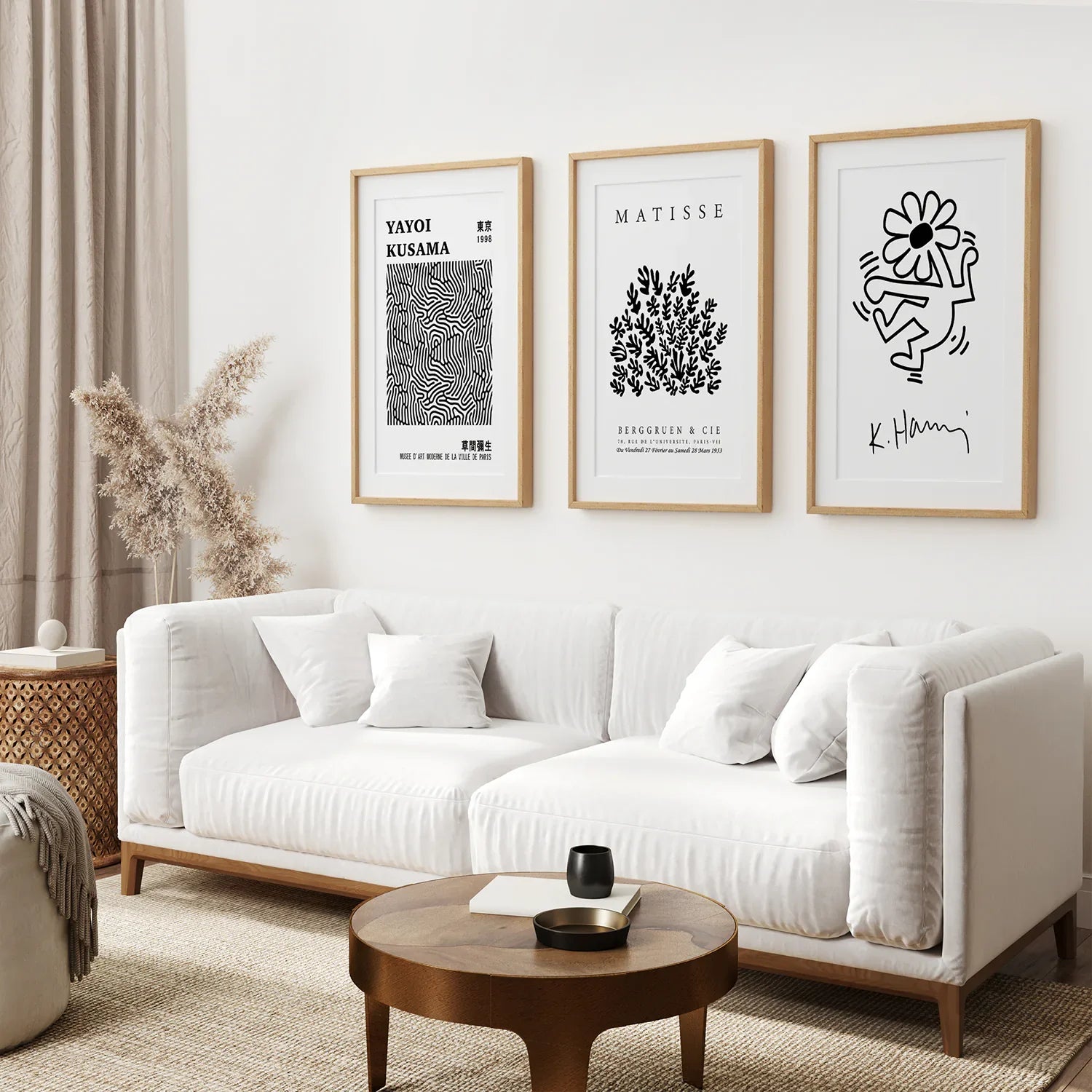 Schwarz-Weiß Matisse Kunst 3er Poster-Set