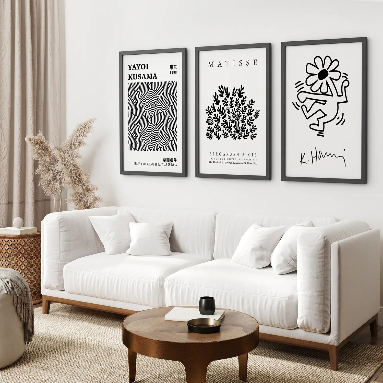 Schwarz-Weiß Matisse Kunst 3er Poster-Set
