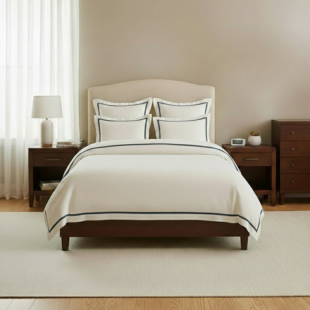 Linen Frame Trim Duvet Cover Set