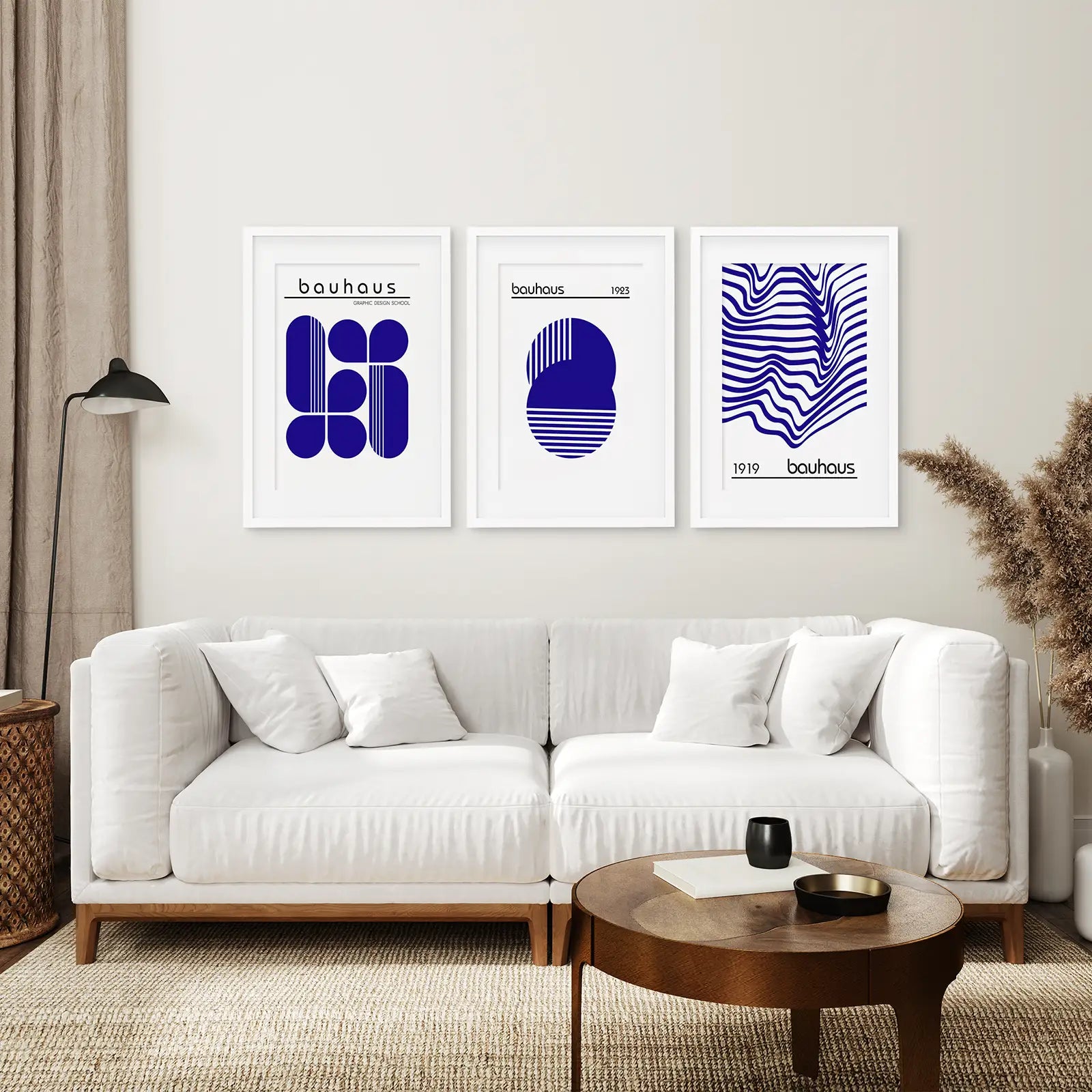 Minimalistisches Bauhaus Wandbilder 3er Set