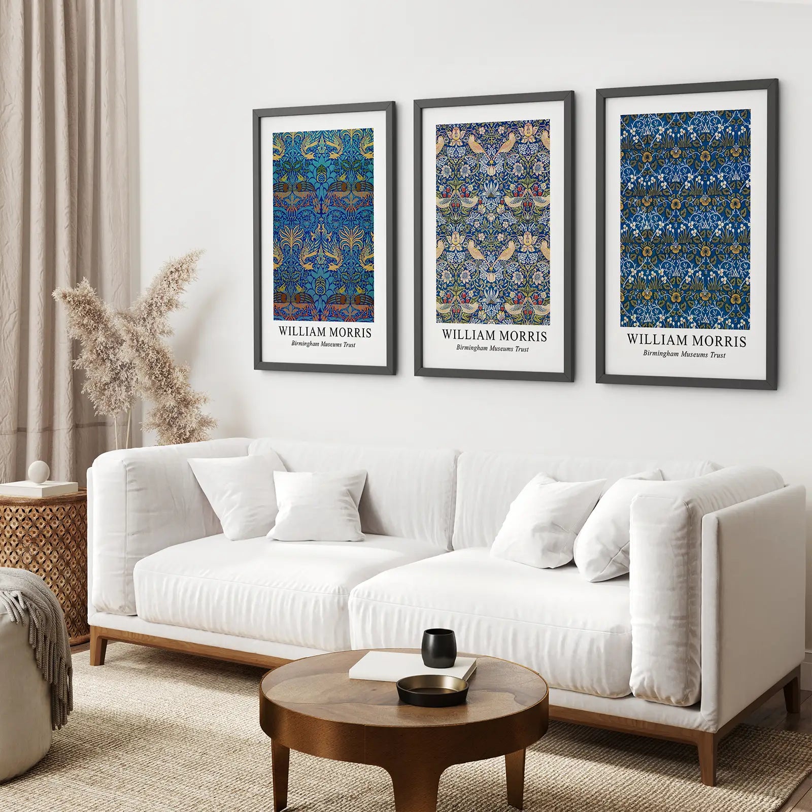 Trendiges neutrales Kunst-Set aus 3 William Morris Dekor