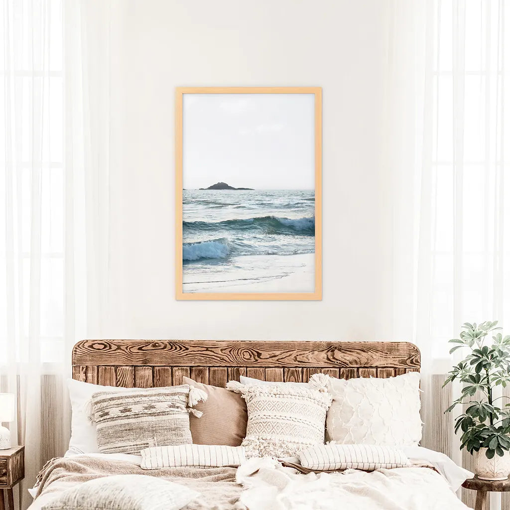 Poster "Blaue Ozeanwellen". Küstenwandkunst