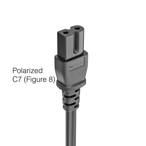 AC Power Cable / Cord | 6 FT - C7 Straight Figure 8 Polarized to 2 Prong Male | 389G202A15NHLD / 389G202A15NJRB