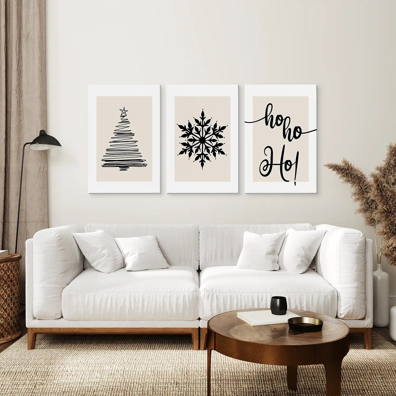 Nordic Style Weihnachtstriptychon Wandbilder Set