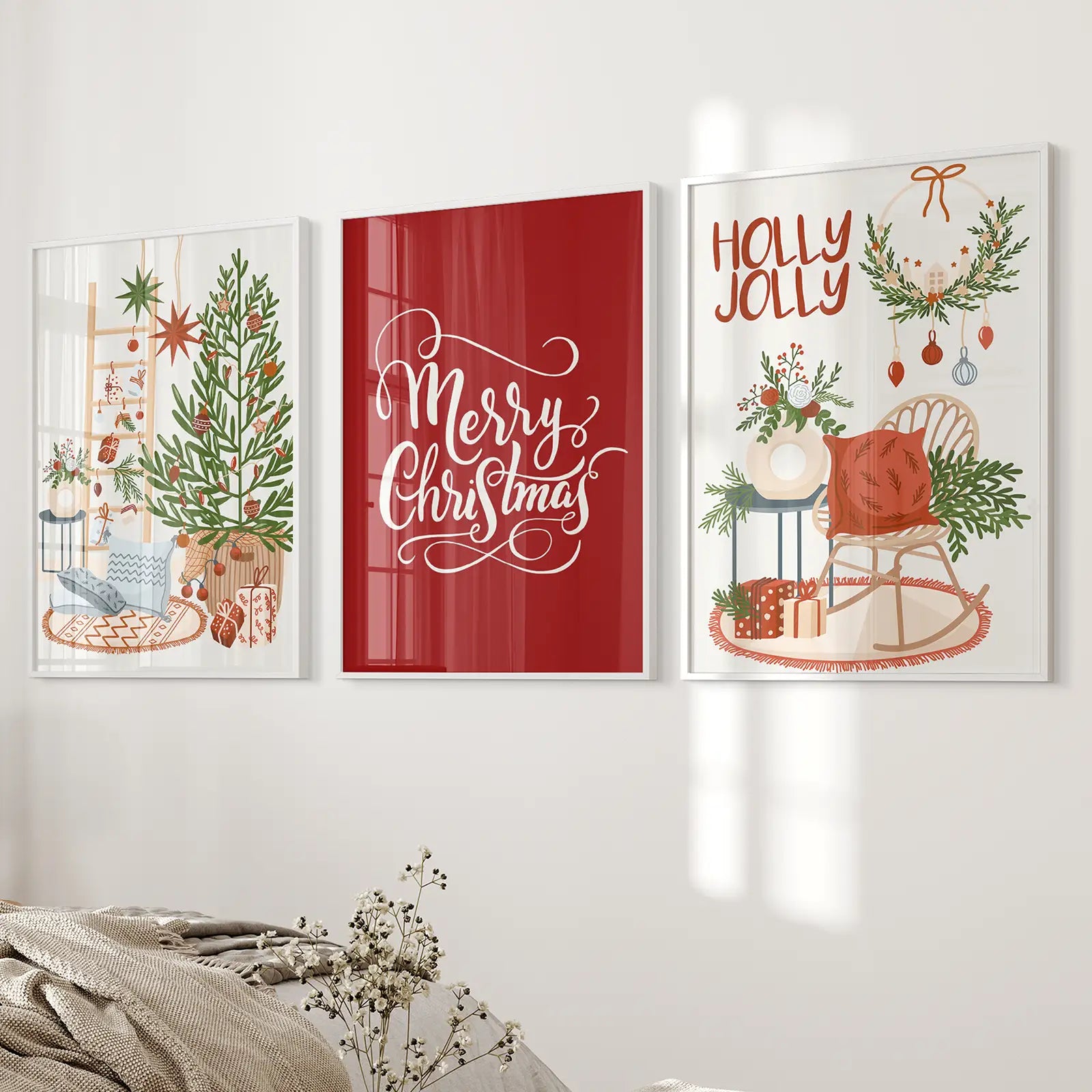 Winterlandschaft Druck Weihnachten Wanddeko Poster Kunst