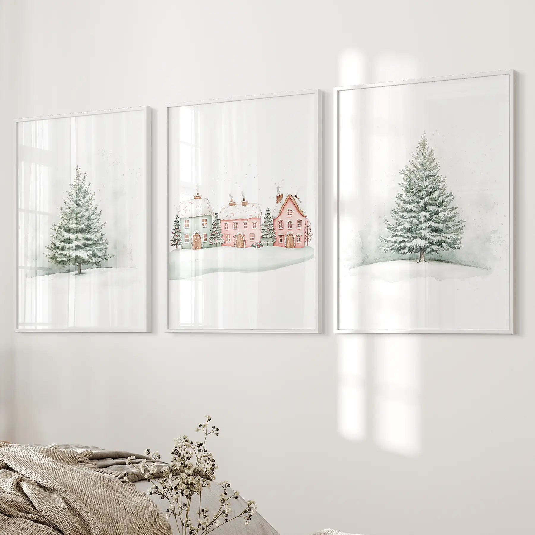 Winter Immergrüner Baum Weihnachtsdeko Wandkunst Poster