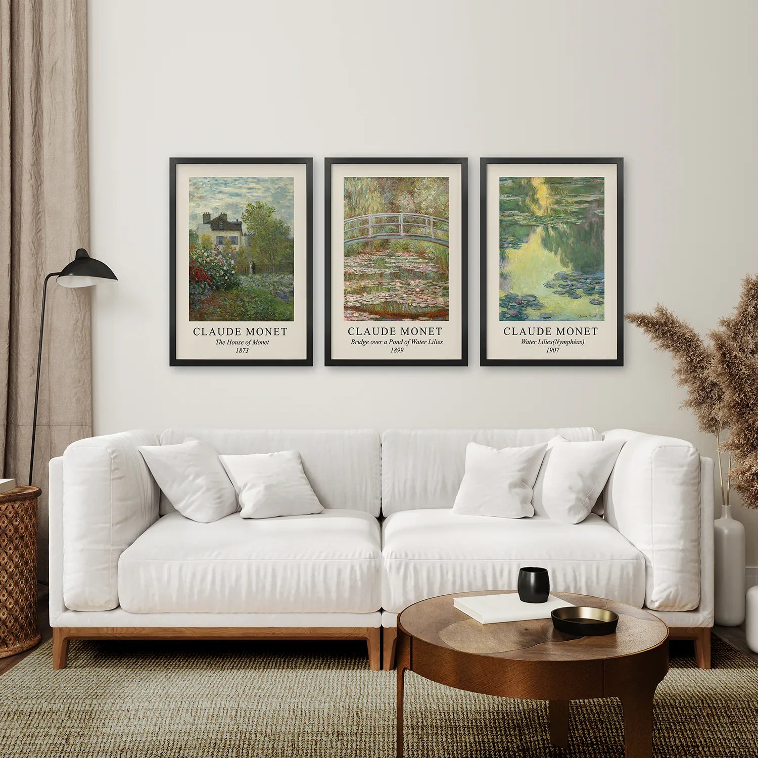 Claude Monet Kunstdrucke 3er-Set | Seerosen Wandkunst Poster
