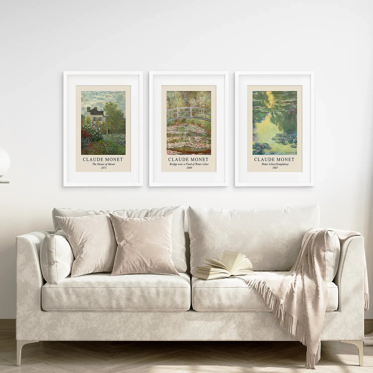 Claude Monet Kunstdrucke 3er-Set | Seerosen Wandkunst Poster