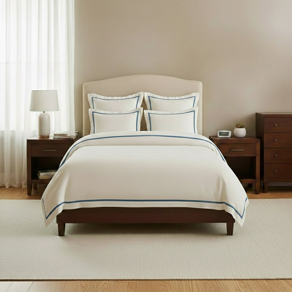 Linen Frame Trim Duvet Cover Set
