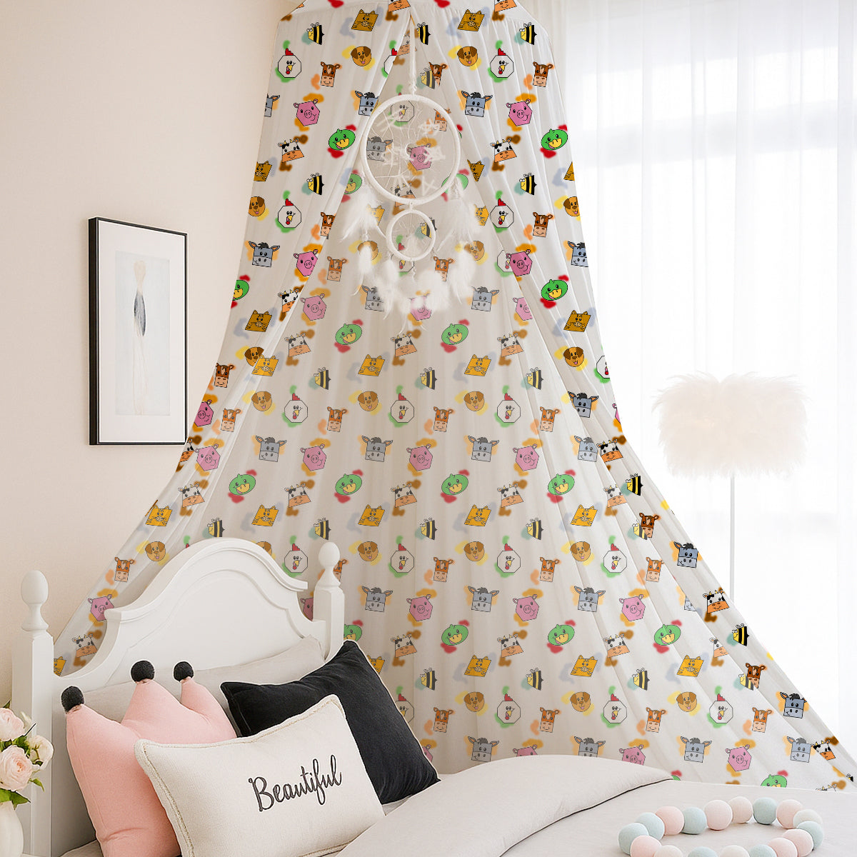 Farm Animals Printed Canopy