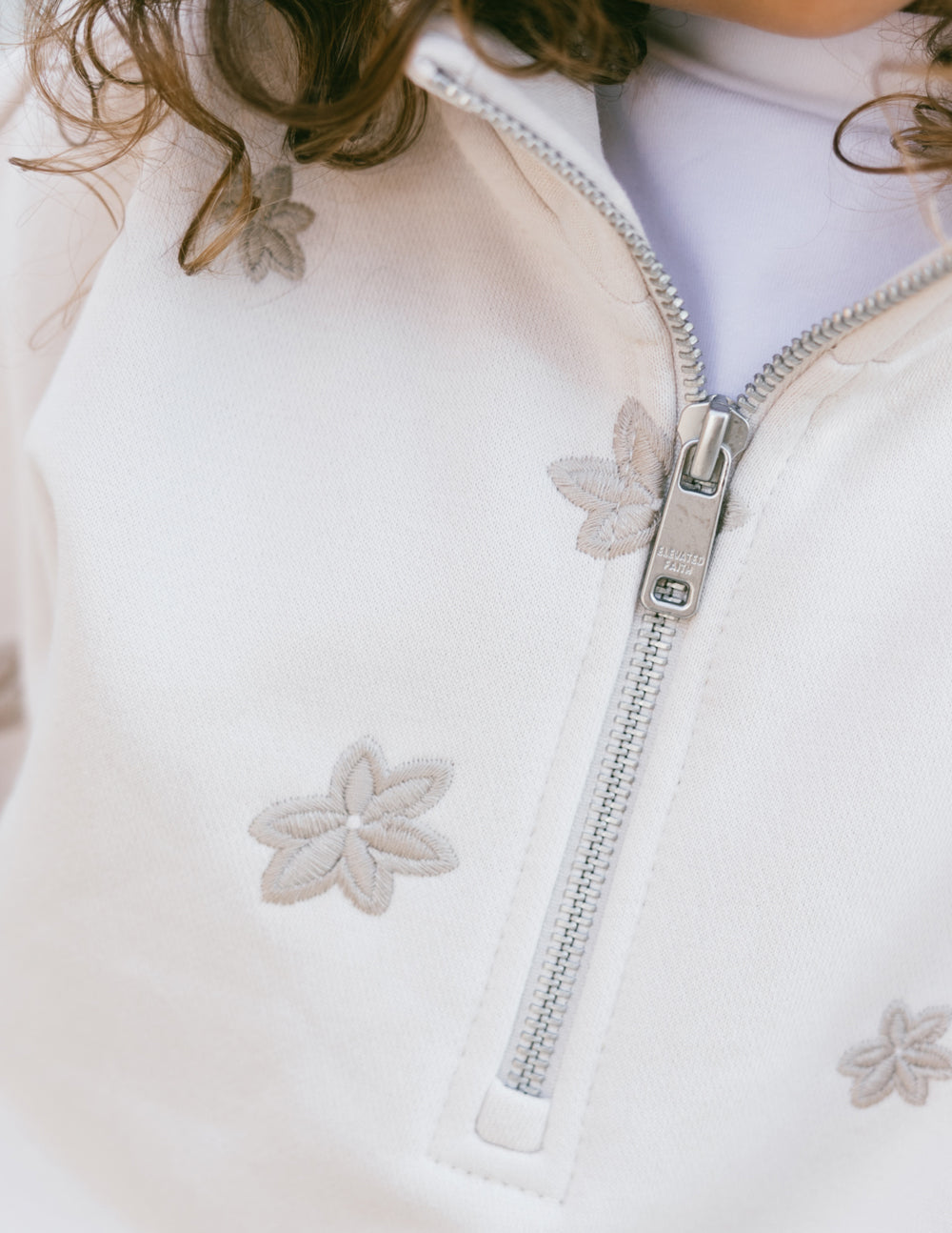 Blumenmuster Kinder-Half-Zip