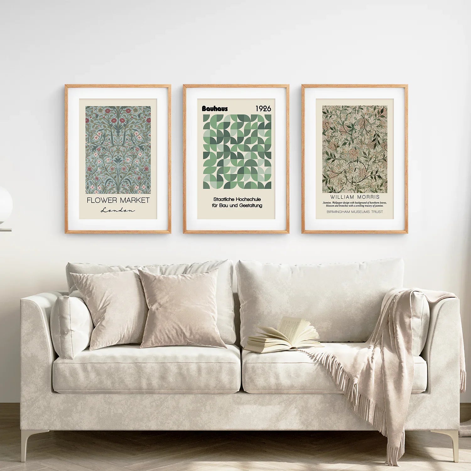 Botanische neutrale Wandbilder Wohnzimmer-Poster-Set
