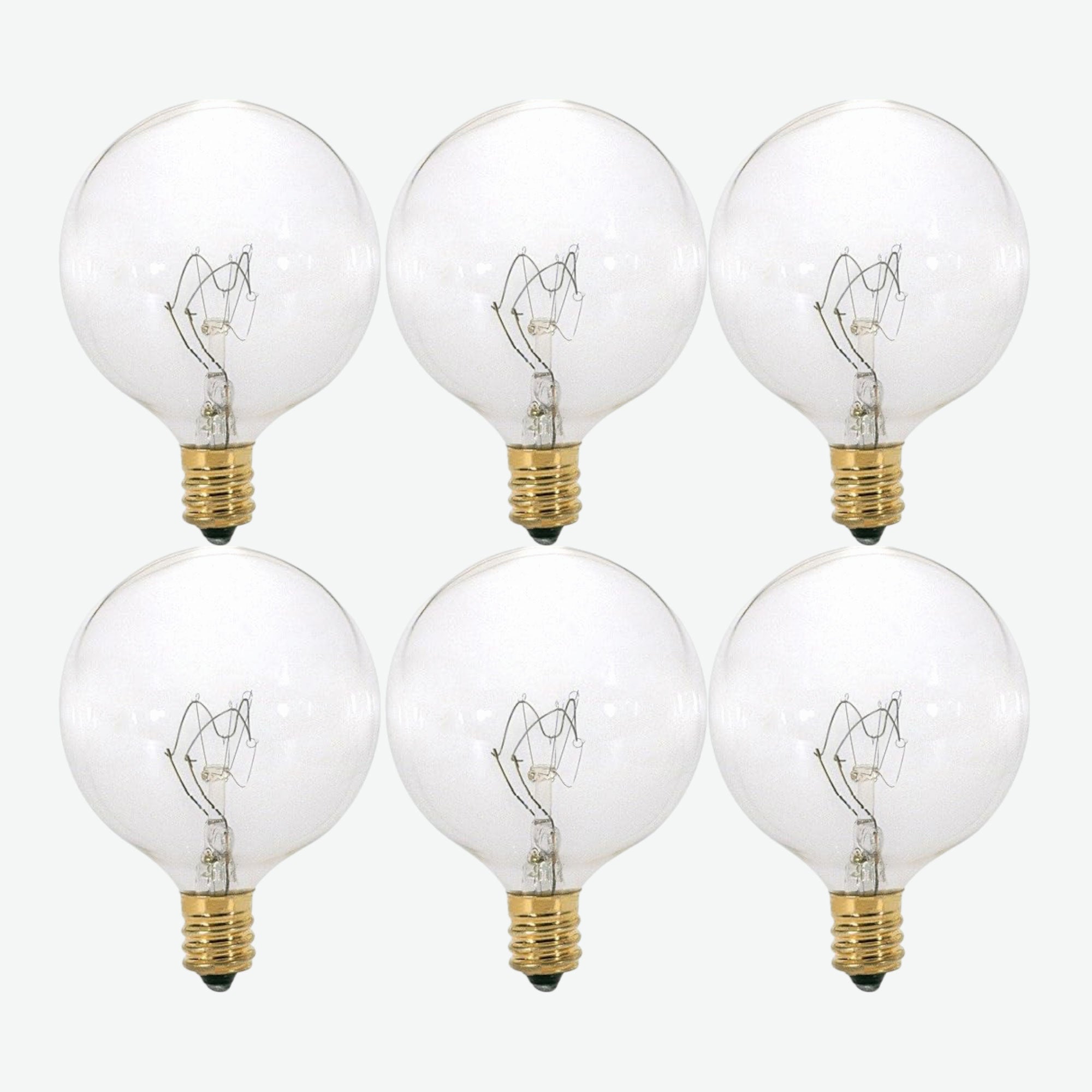 Foundation™ 40-Watt Incandescent Dimmable Light Bulb - 2700K Soft White, E12 Candelabra Base, Globe - 6-Pack