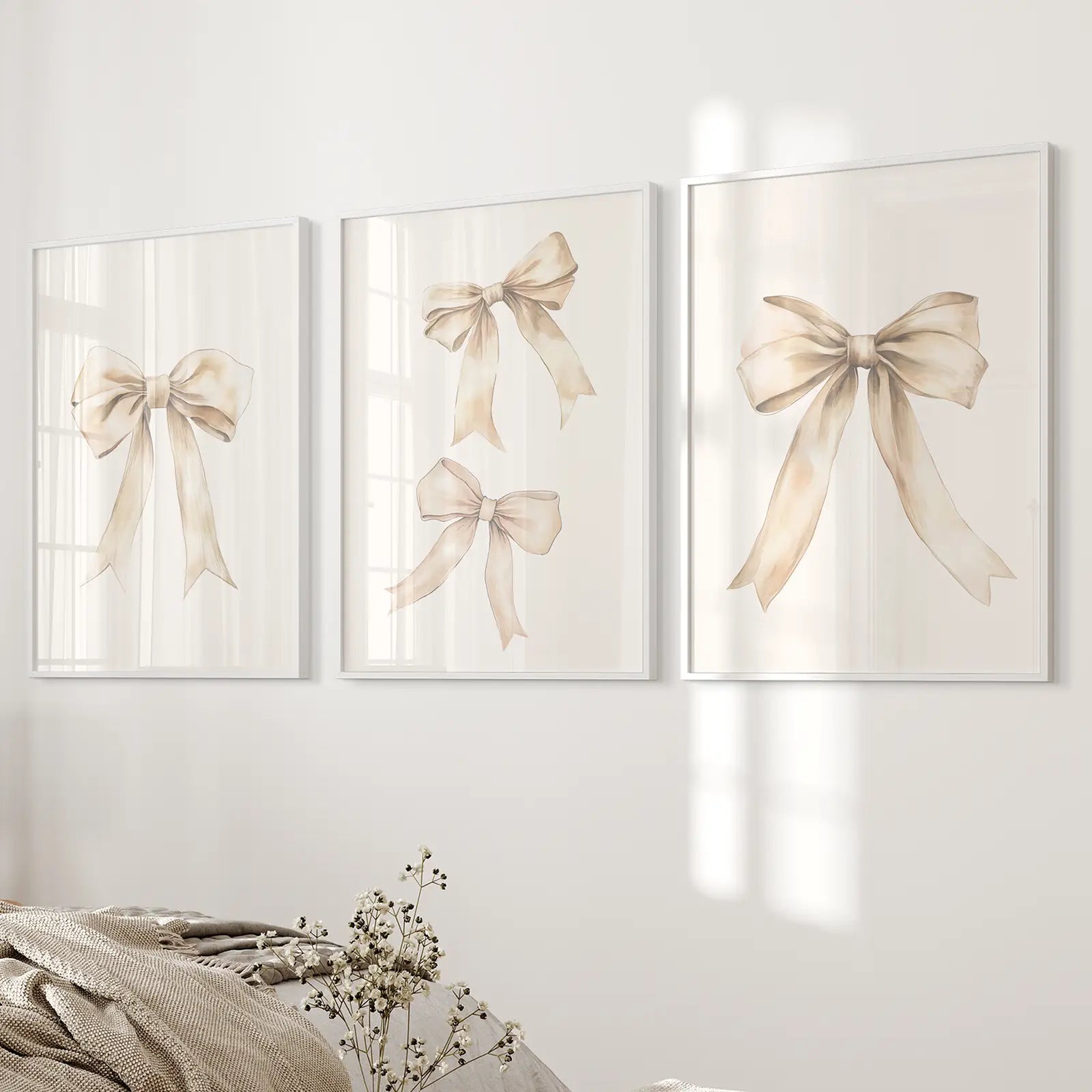 Trendige ästhetische Schleifen Kinderzimmer Wandkunst Set Poster