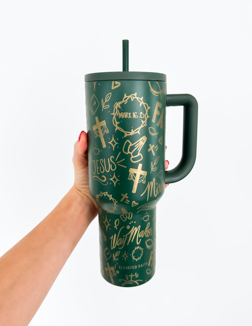 Grüner Tumbler mit Allover-Print, 40 oz, Ascend