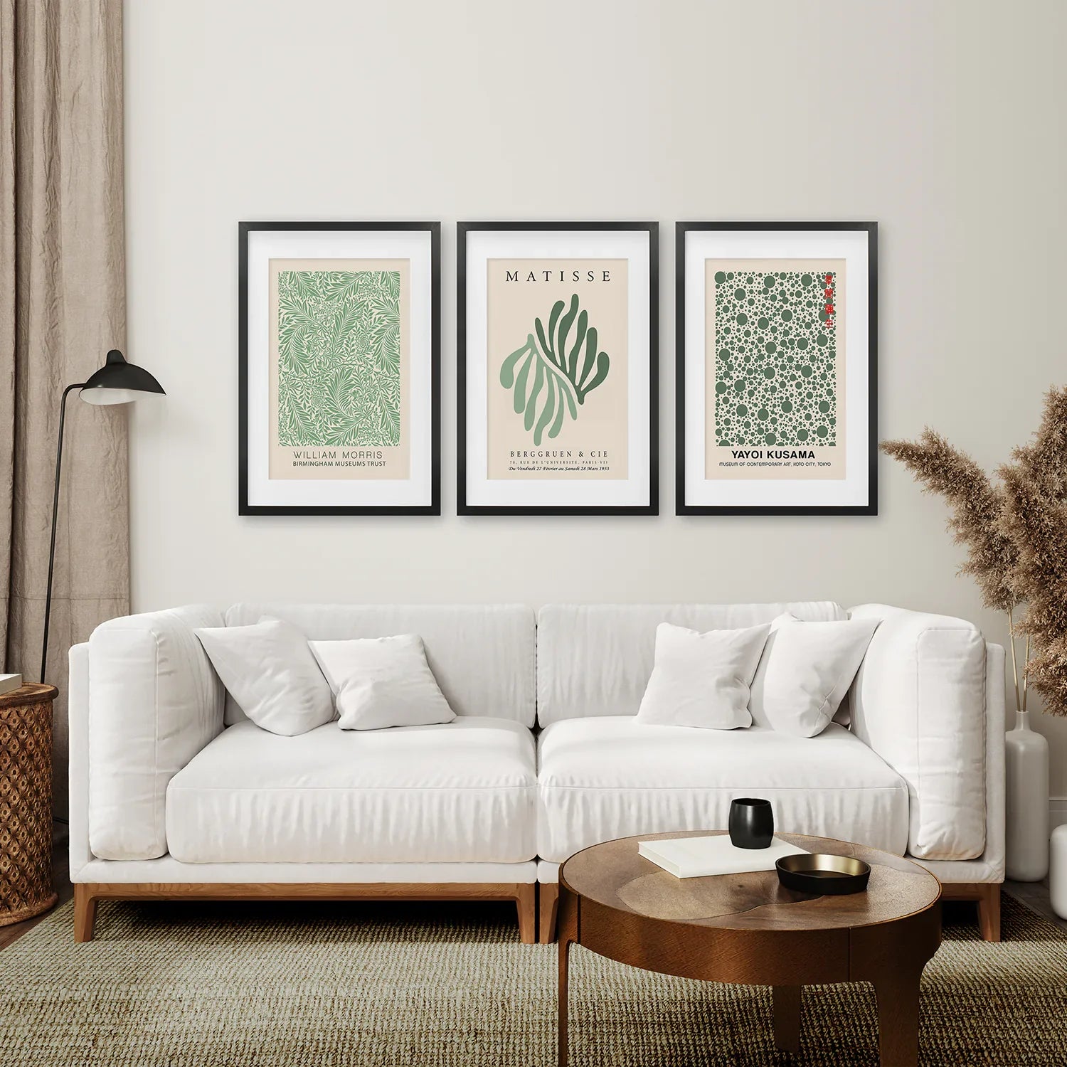 Salbeigrünes Matisse-Kunstdruck-Set, 3-teilig