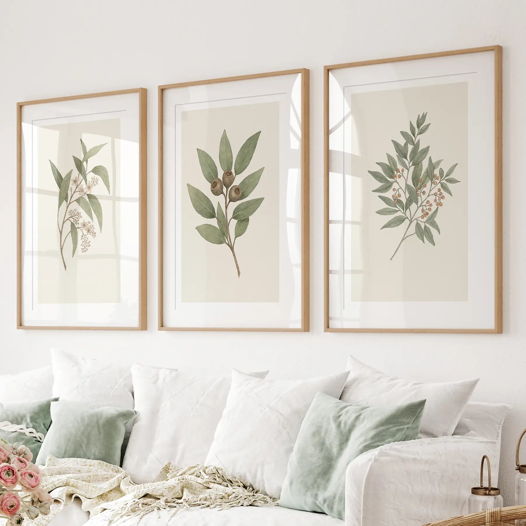Vintage Neutral Botanische Wandbilder-Set