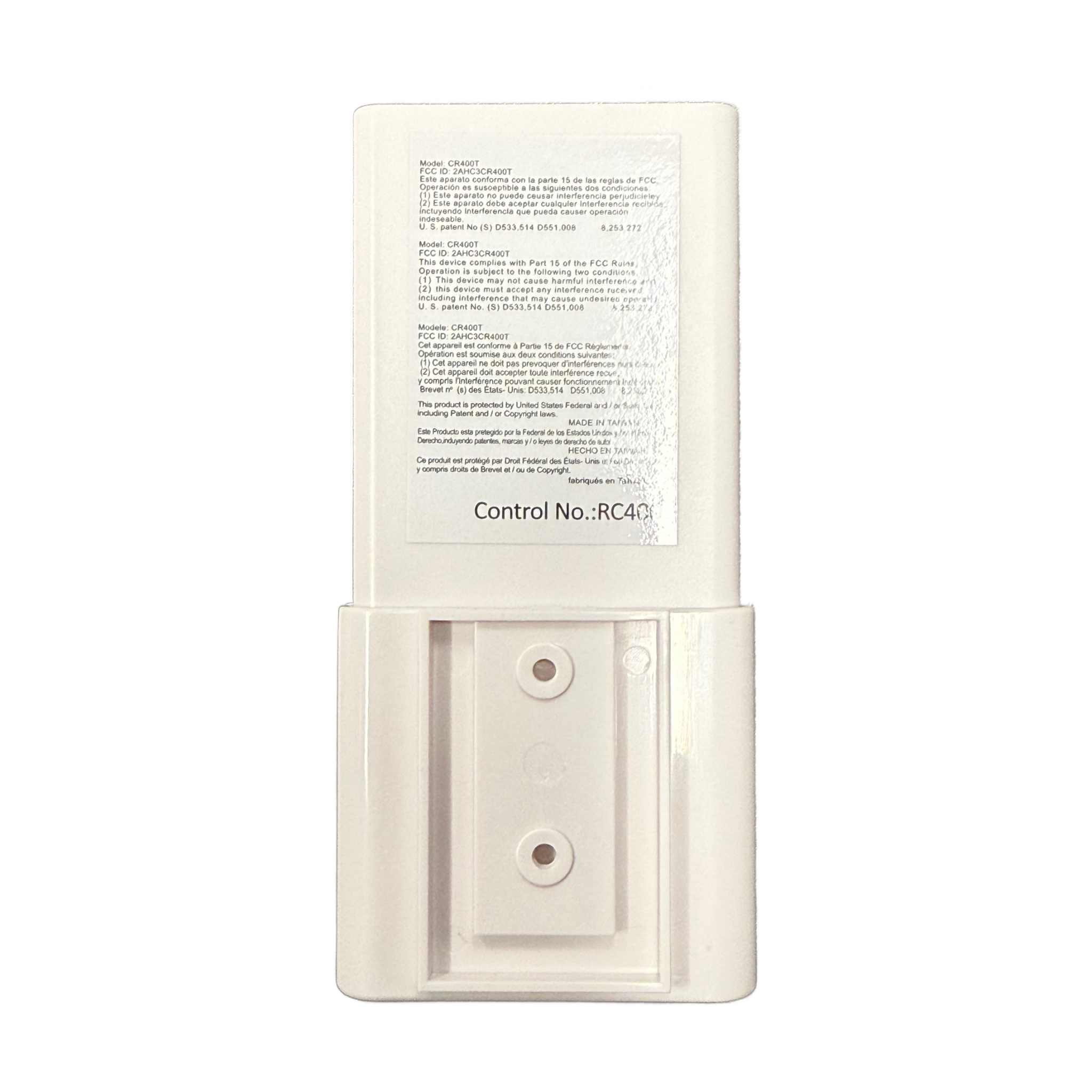 Minka-Aire AireControl 6-Speed 32 Bit Dimmer Handheld Ceiling Fan Remote Control - White - RC400, CR400T, 2AHC3CR400T