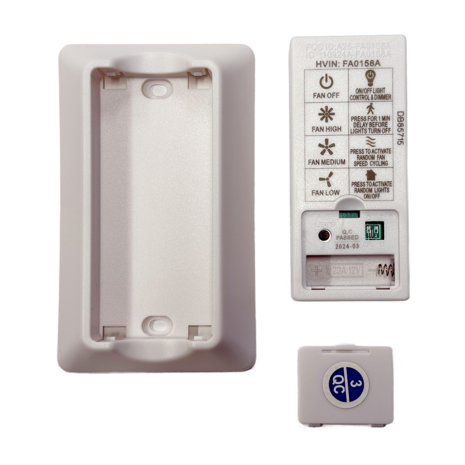 Harbor Breeze 4L000014680 Remote Control and Receiver Kit for Flanagan, Cumberland, Lindholm, and Marathon Ceiling Fans | A25-FA0158A | AM-3L - 4L000014680