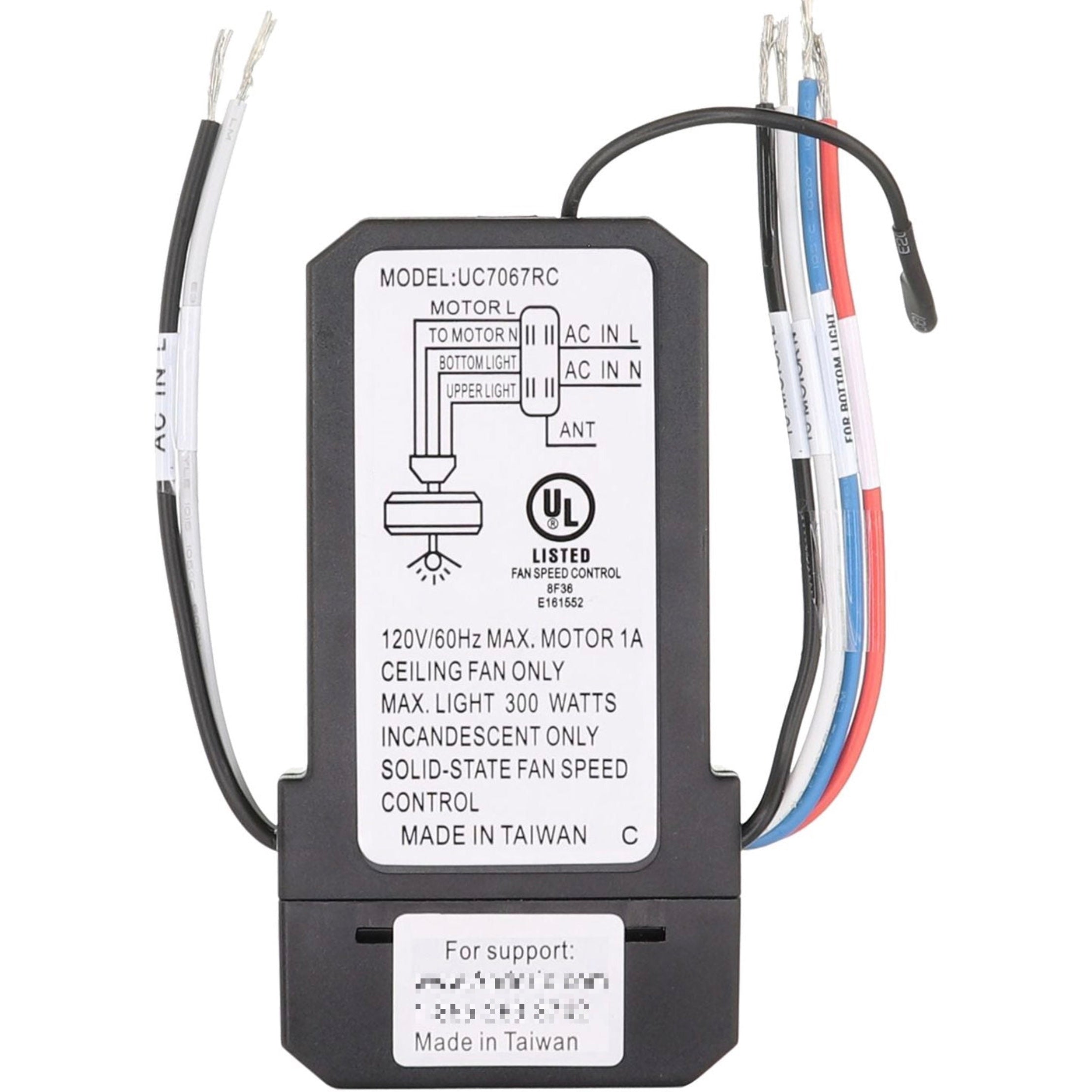 Anderic UC7067GMRX / FAN28R-UD Ceiling Fan Receiver for Hampton Bay and Other | 3-Speed Fans with Up Lights / Down lights - UC7067RYGA