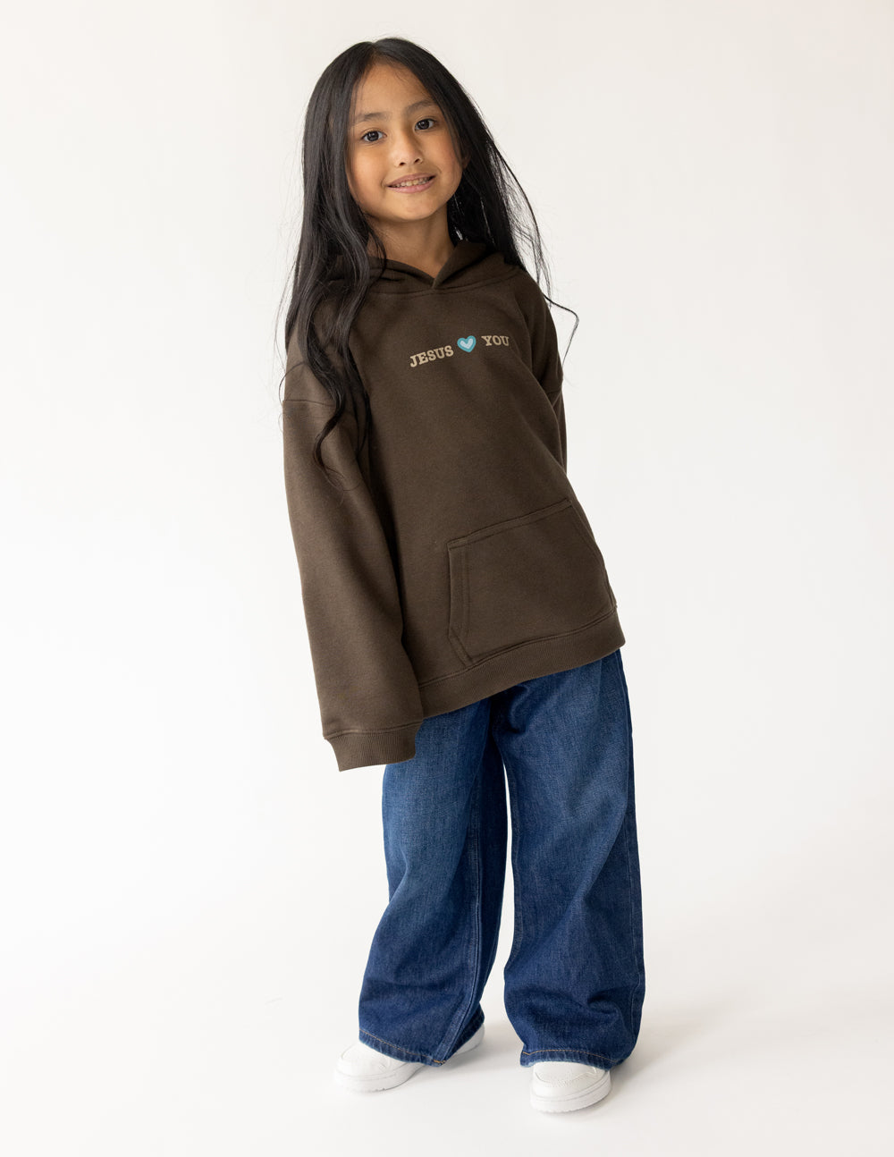 Jesus liebt dich Kinder Hoodie