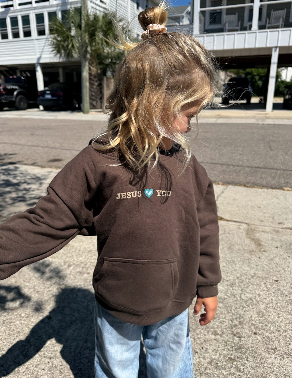 Jesus liebt dich Kinder Hoodie