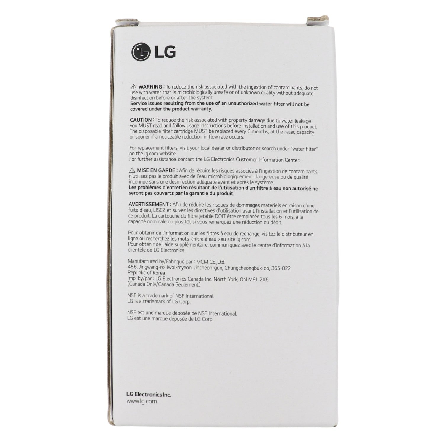 LG LT500P Kühlschrank Wasserfilter | 6 Monate - ADQ72910911