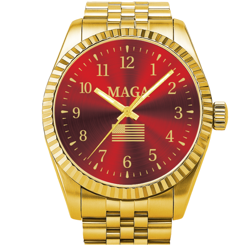 Gold & Rot MAGA Uhr