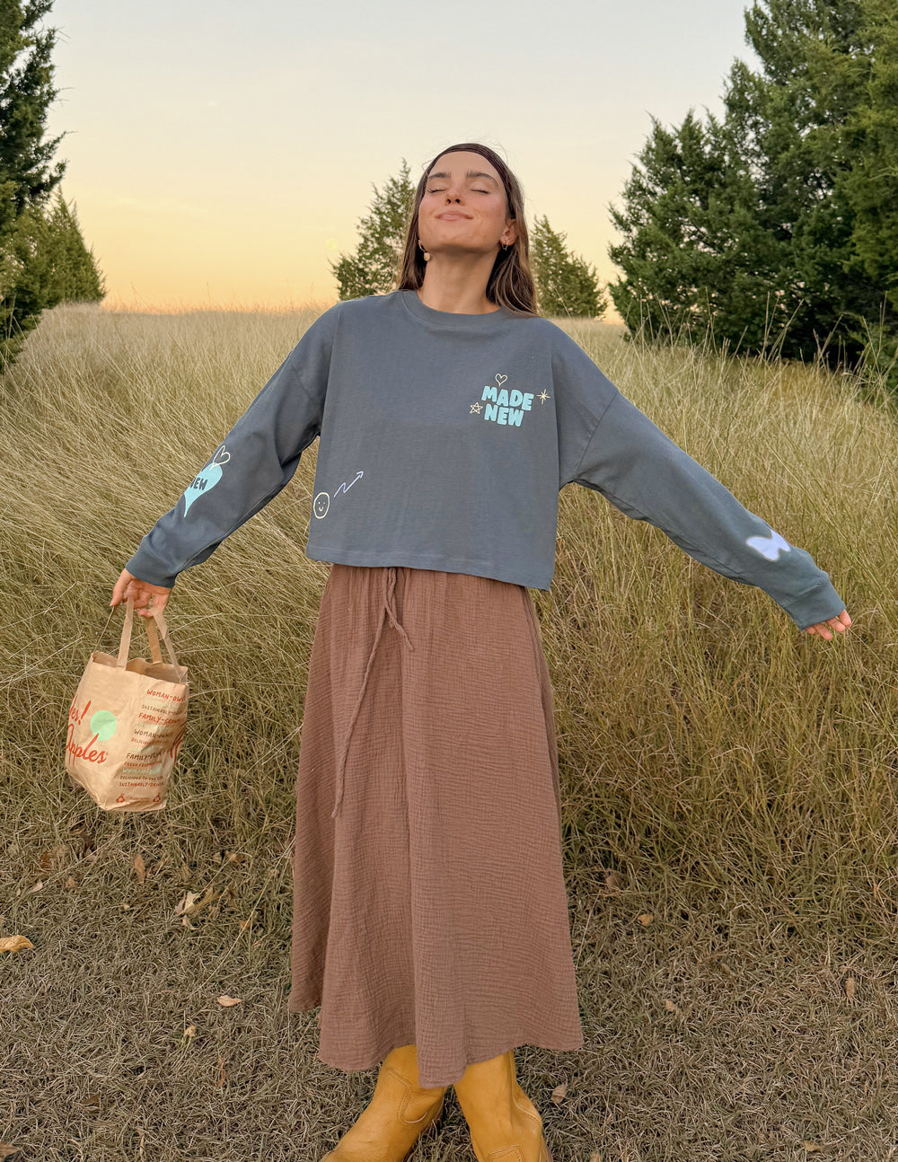 Made New Cropped LS Women's Tee