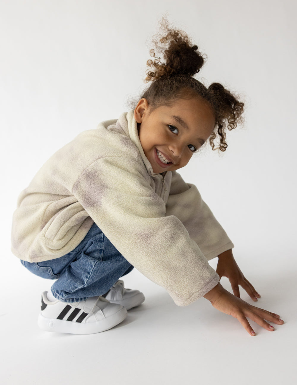 Kinder-Fleece-Pullover mit Marmorierung